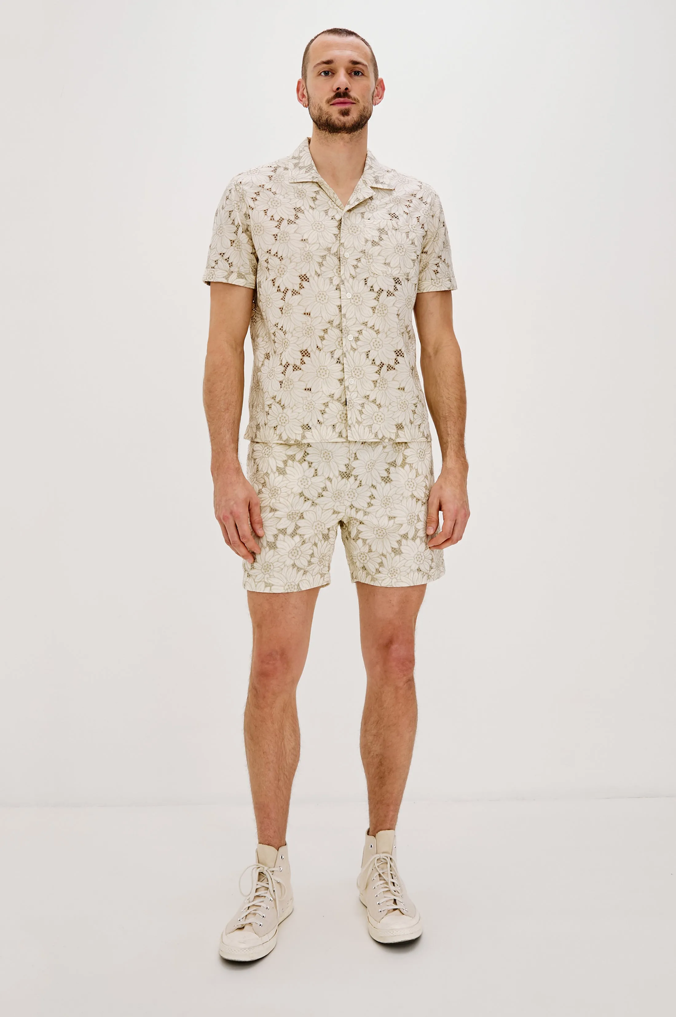 LOGAN SHORT - KHAKI WHITE SUNFLOWER Rails