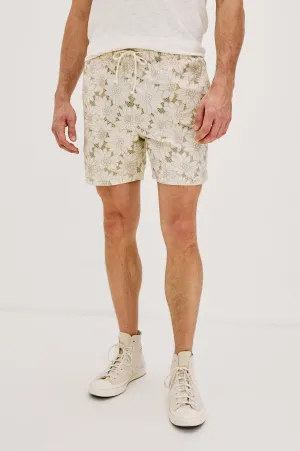 LOGAN SHORT - KHAKI WHITE SUNFLOWER Rails