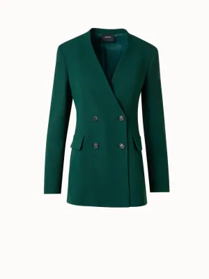 Long Double Breasted Blazer in Wool Akris
