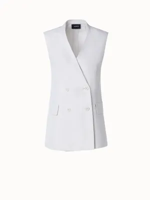 Long Double-Breasted Linen Gilet Akris