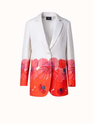 Long Double-Face Jacket with Poppy Print Akris