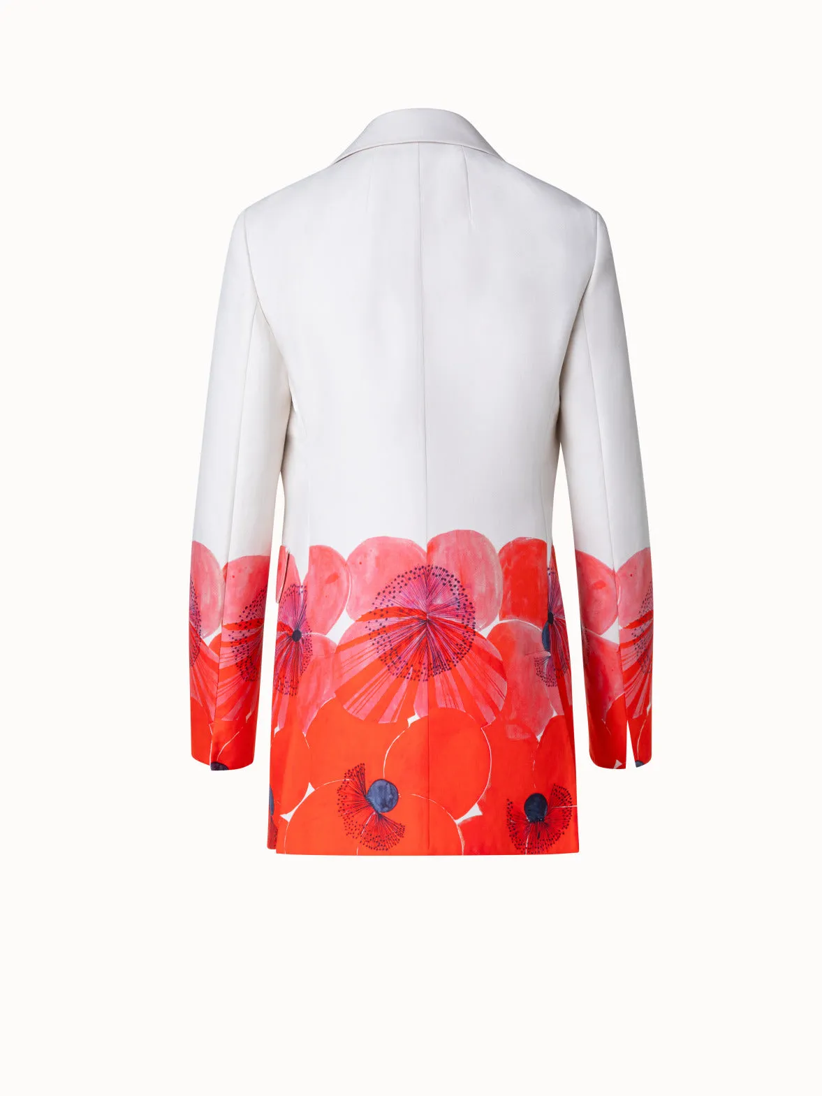 Long Double-Face Jacket with Poppy Print Akris