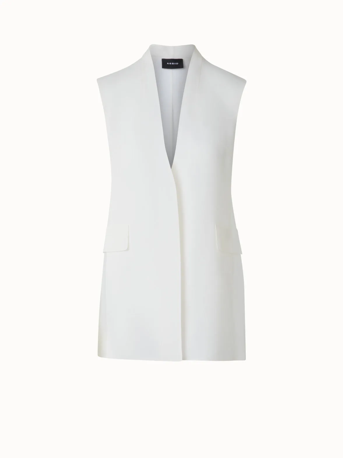 Long Sheer Silk Organza Gilet Akris