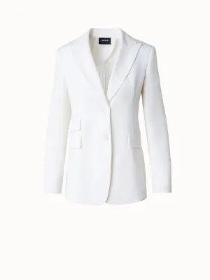 Long Silk Blend Seersucker Jacket Akris