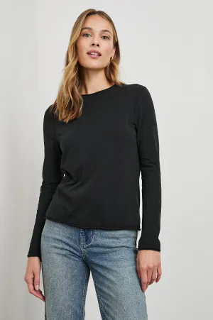 LONG SLEEVE CREW NECK T-SHIRT - BLACK Rails