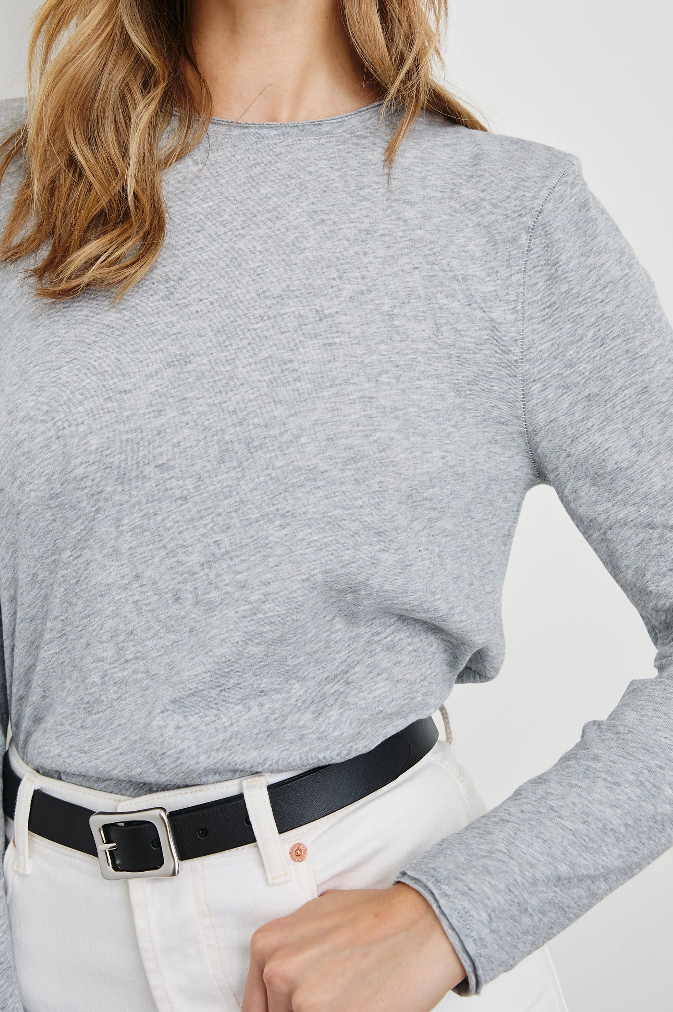LONG SLEEVE CREW NECK T-SHIRT - HEATHER GREY Rails