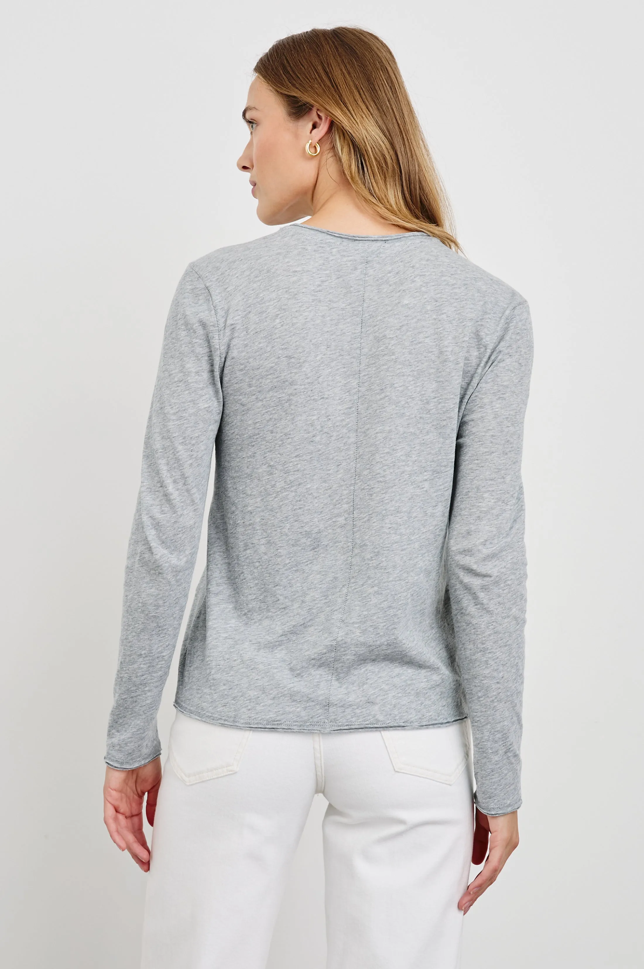 LONG SLEEVE CREW NECK T-SHIRT - HEATHER GREY Rails