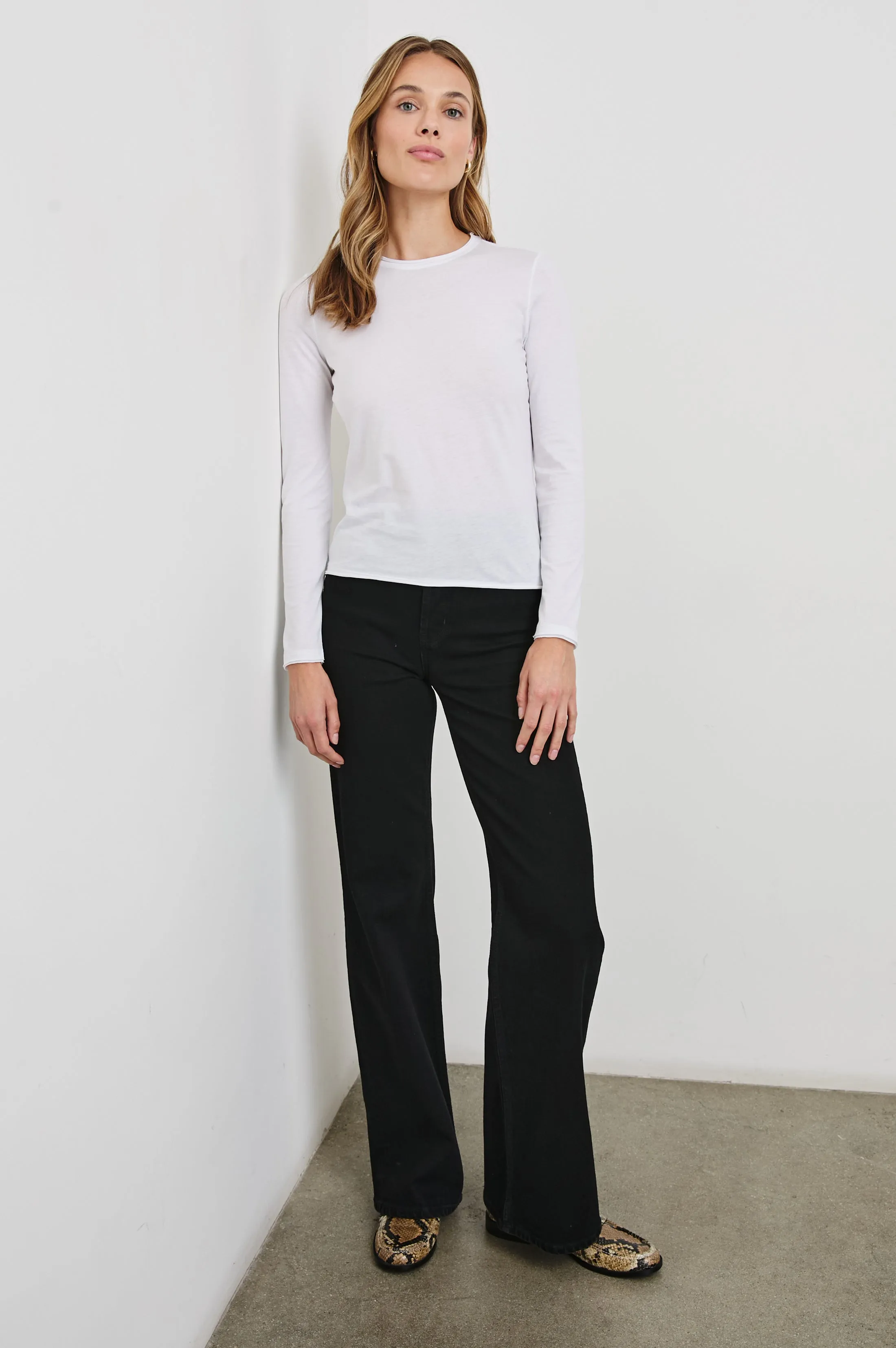 LONG SLEEVE CREW NECK T-SHIRT - WHITE Rails