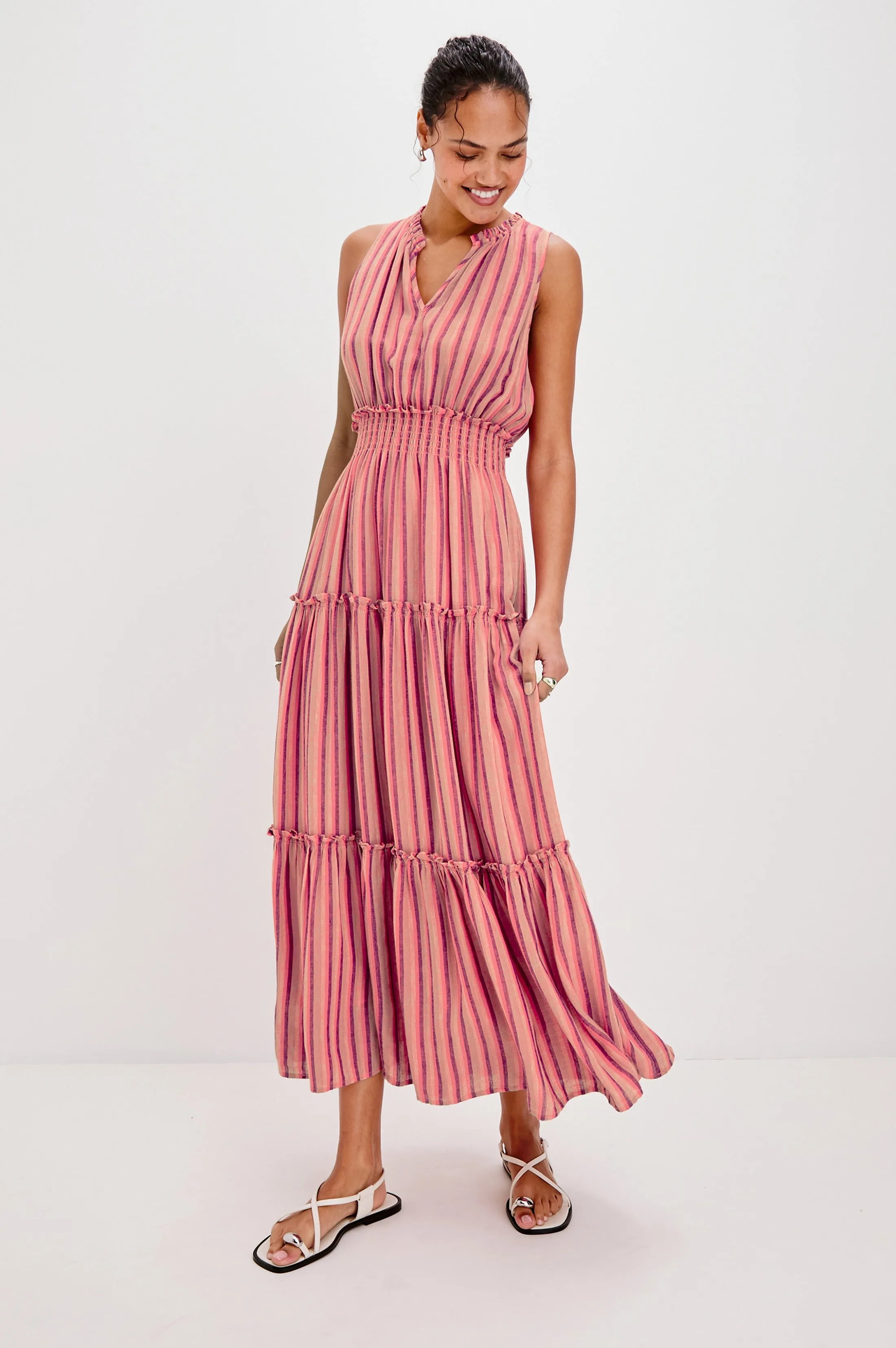 LOULOU DRESS - CABANA STRIPE Rails