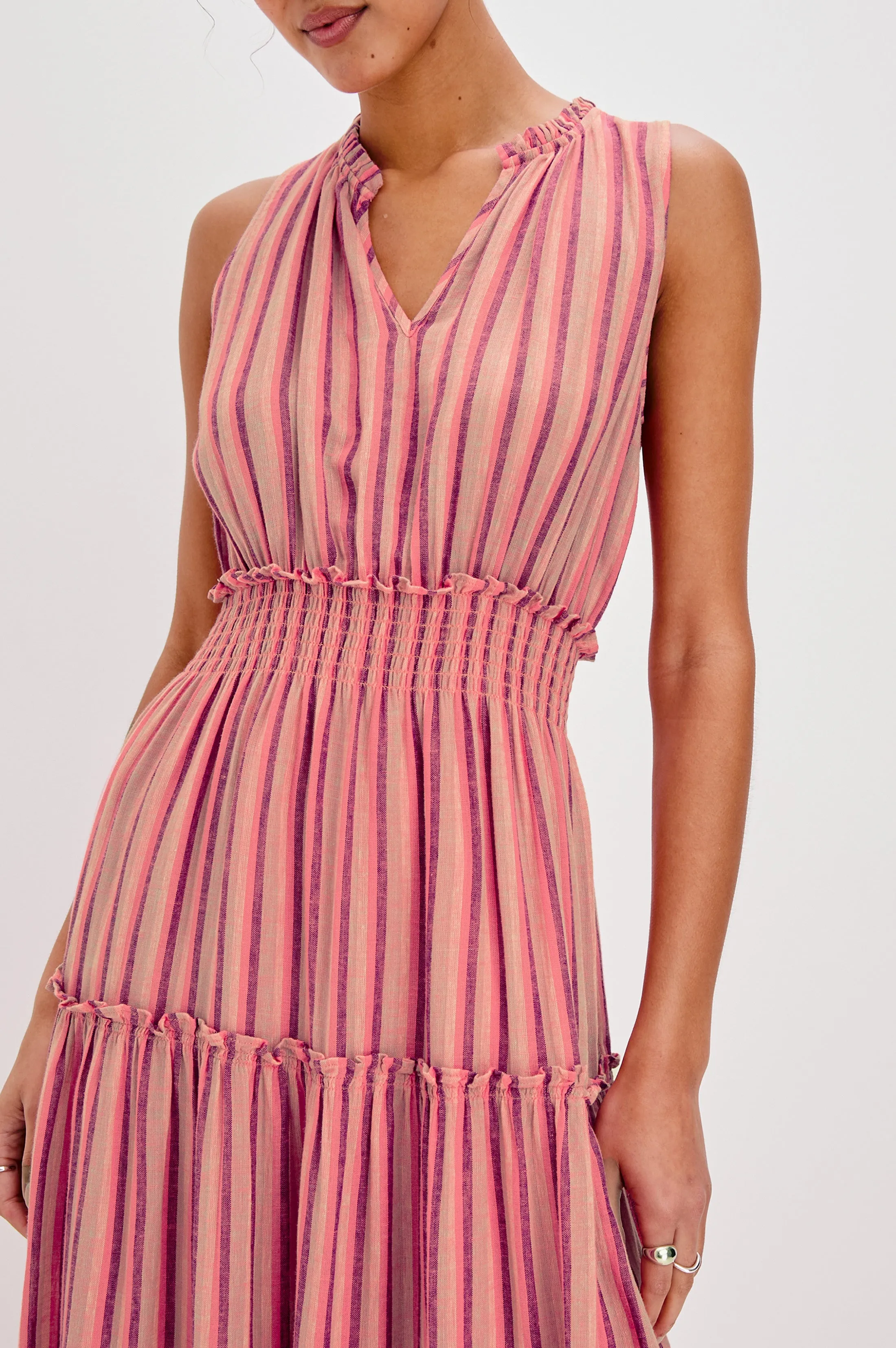 LOULOU DRESS - CABANA STRIPE Rails