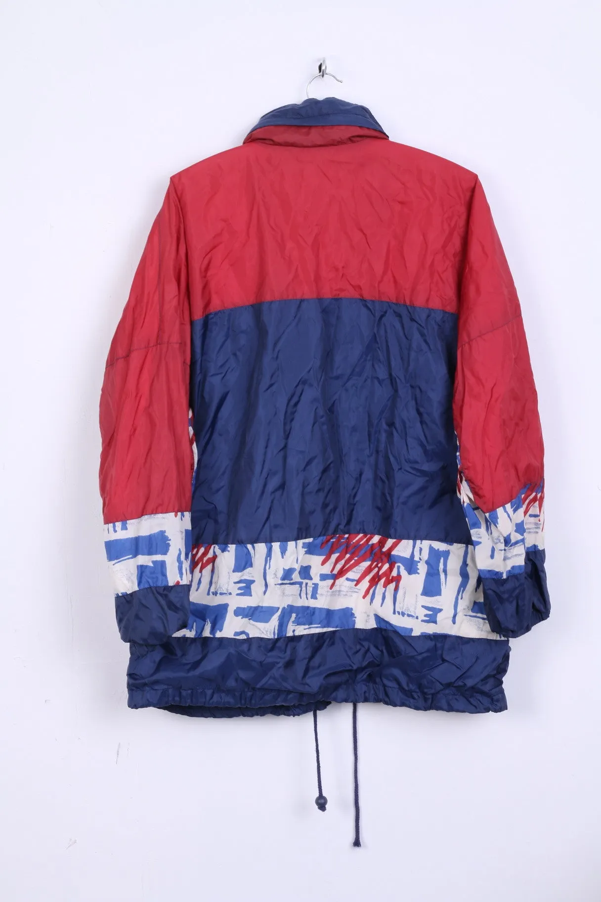 Luciano Womens L Jacket Festival Vintage Windbreaker Hidden Hood
