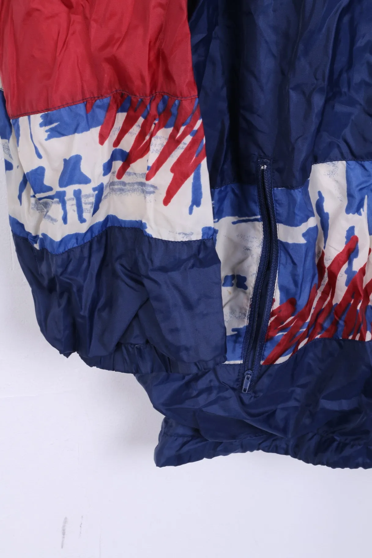 Luciano Womens L Jacket Festival Vintage Windbreaker Hidden Hood
