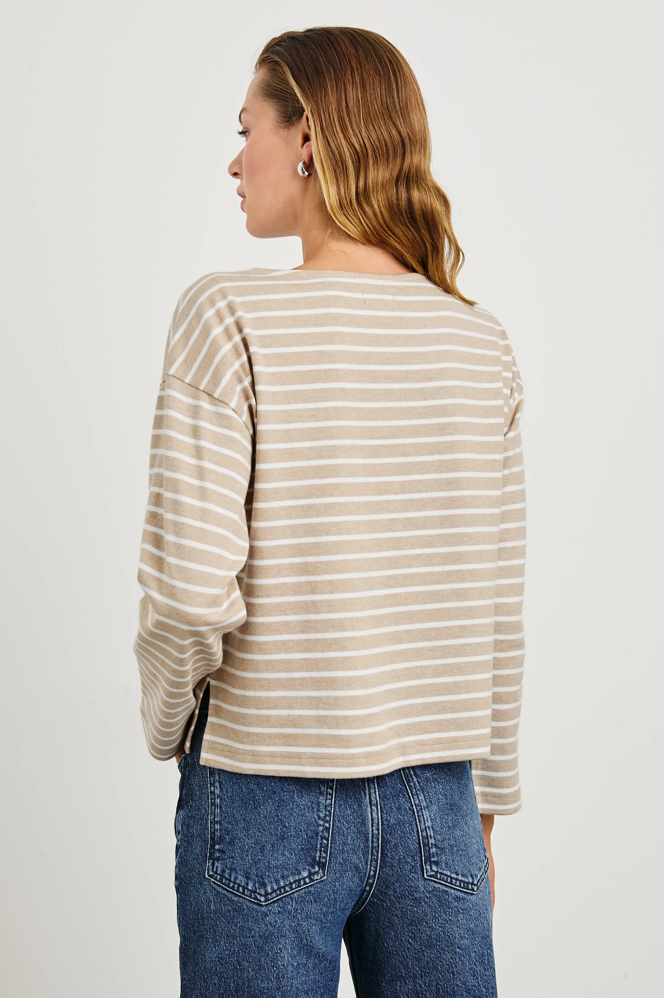 MACY TOP - HEATHER BEIGE STRIPE Rails