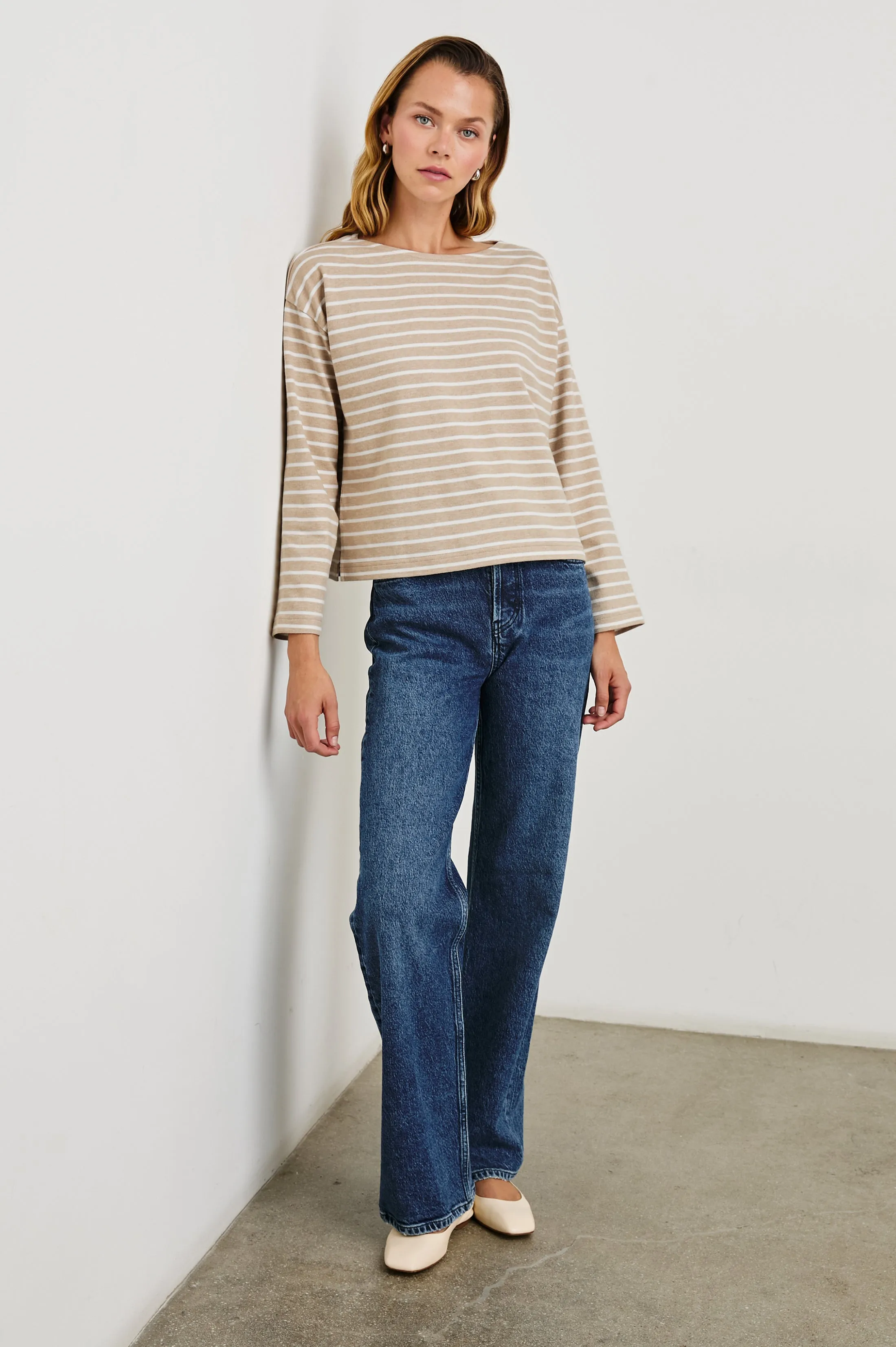 MACY TOP - HEATHER BEIGE STRIPE Rails