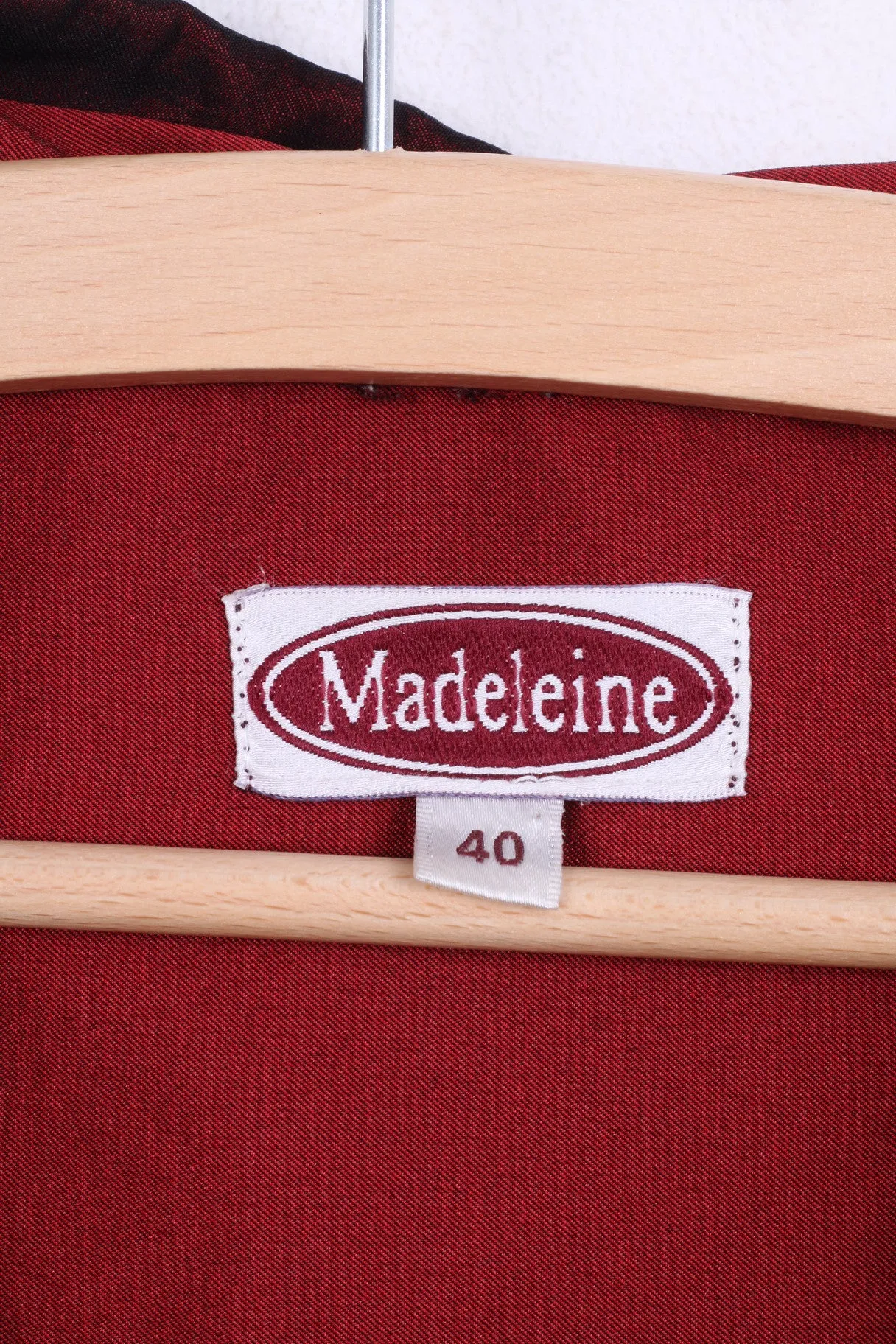 Madeleine Womens 40 L Blazer Jacket Shiny Red Hood Vintage