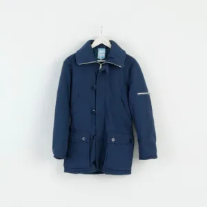 Mammut Mens 46 M Jacket Vintage Navy Blue Parka Nylon Weathercoat Unisex