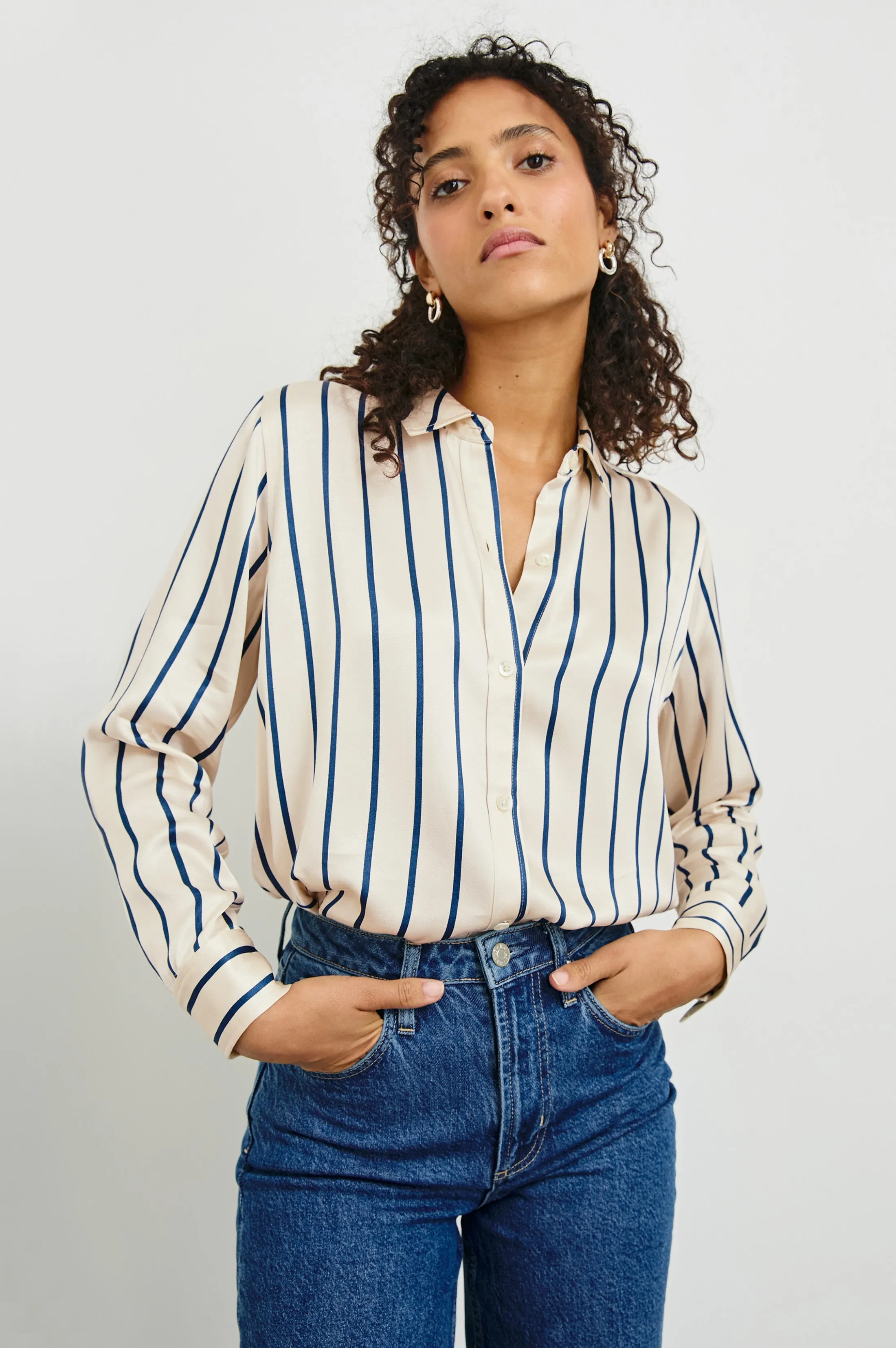 MARIA SHIRT - CERAMIC NAVY STRIPE Rails