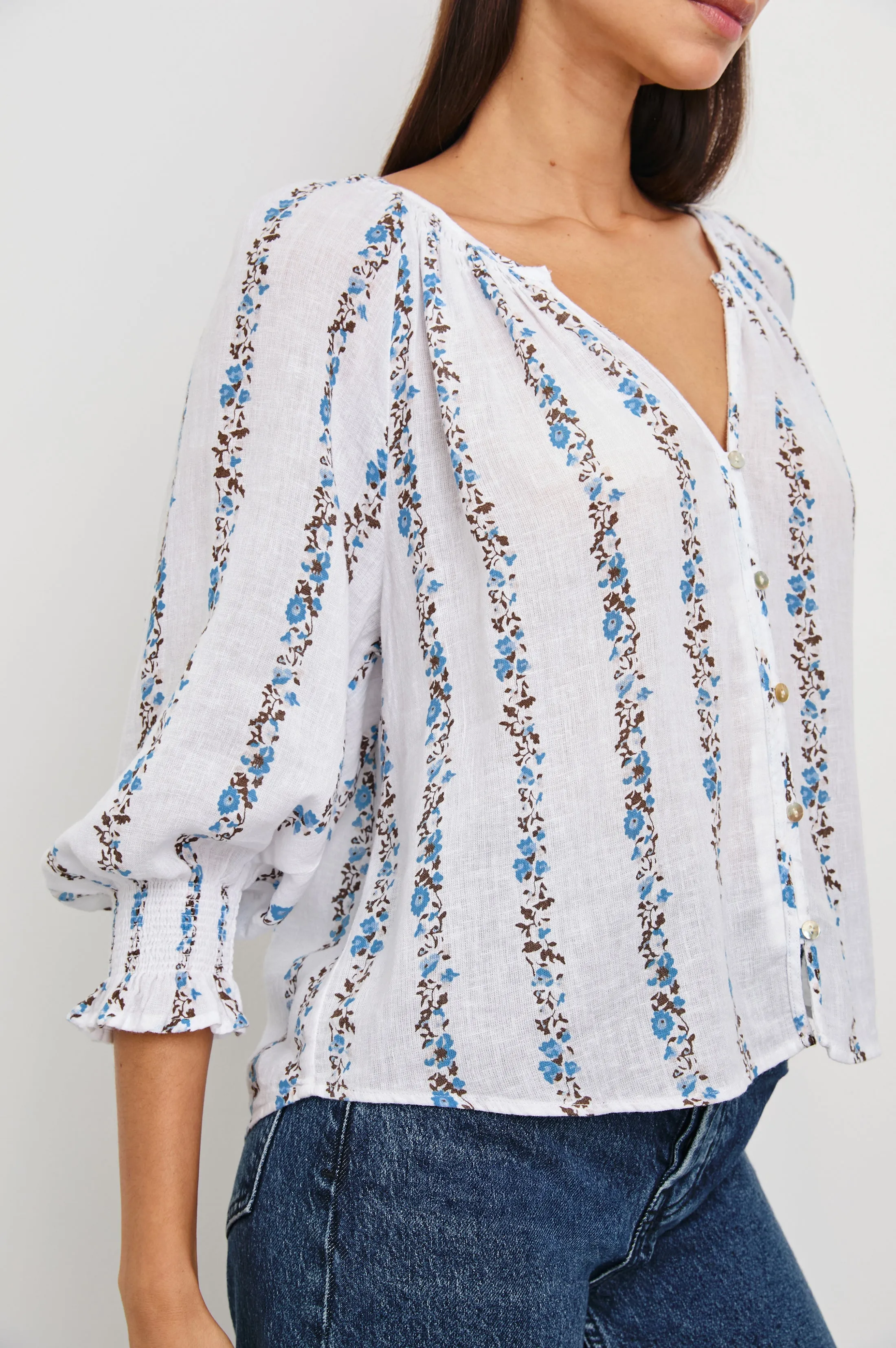 MARIAH TOP - BLUEBELL STRIPE Rails