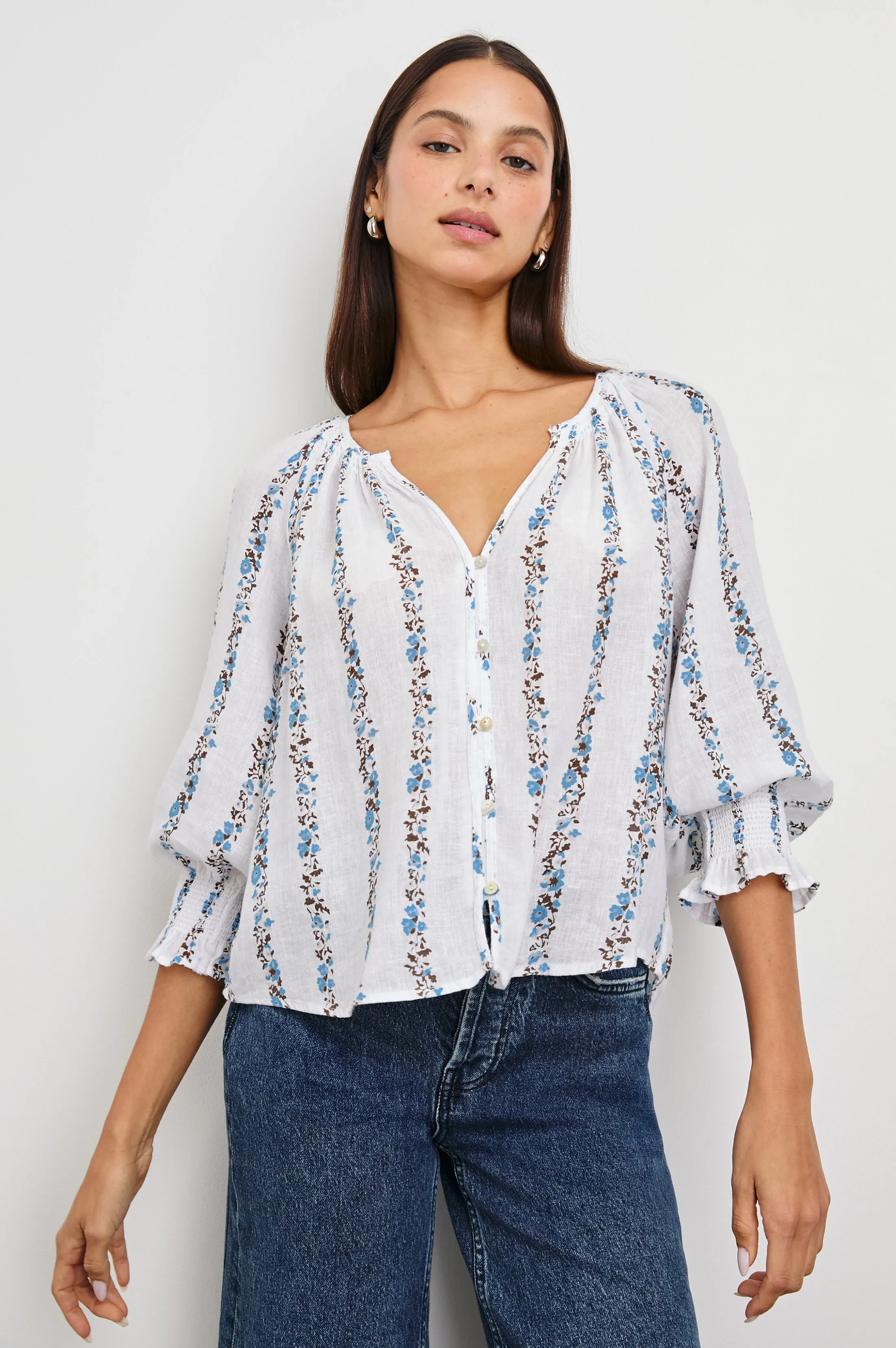 MARIAH TOP - BLUEBELL STRIPE Rails