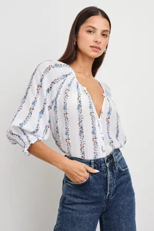 MARIAH TOP - BLUEBELL STRIPE Rails