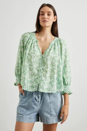 MARIAH TOP - GREEN TEXTURE FLORAL Rails