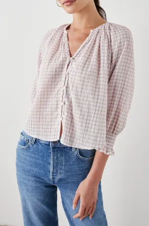 MARIAH TOP - SOFT ROSE CHECK Rails