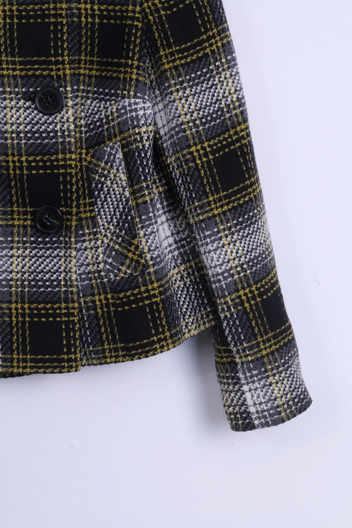Marks & Spencer Womens 14 Jacket Grey Wool Blend Double Breasted Coat