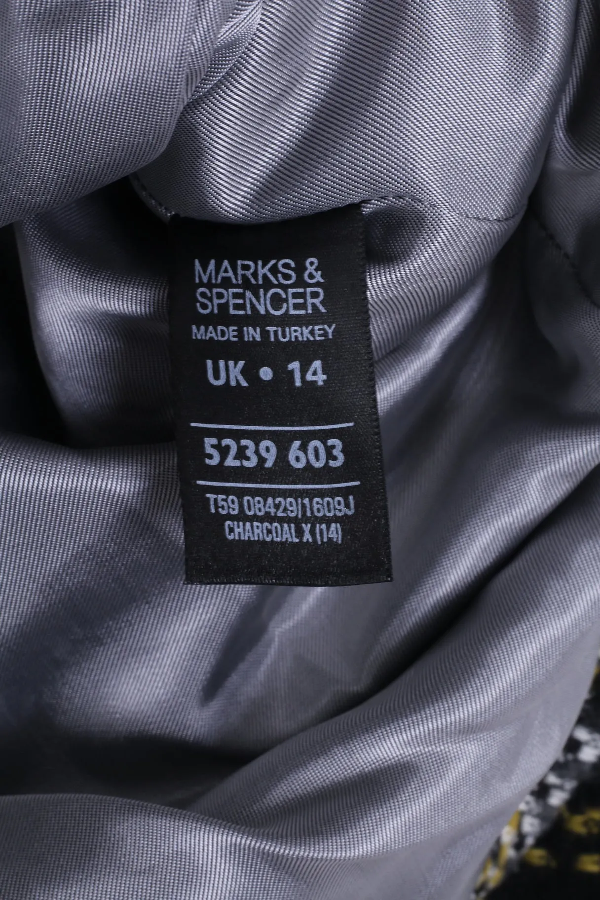 Marks & Spencer Womens 14 Jacket Grey Wool Blend Double Breasted Coat