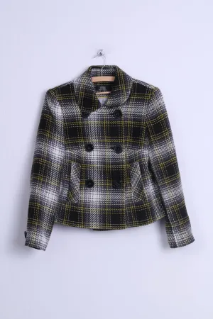 Marks & Spencer Womens 14 Jacket Grey Wool Blend Double Breasted Coat