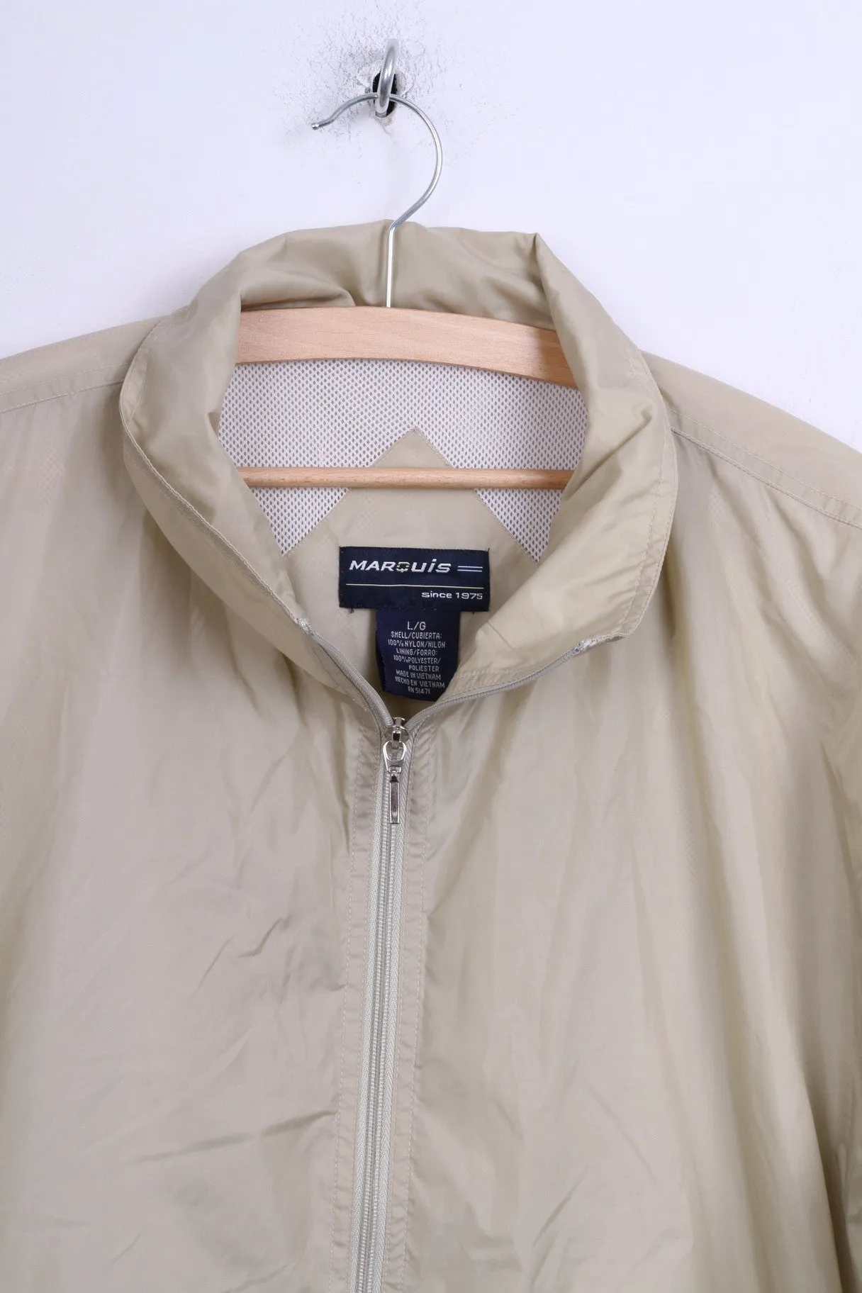Marouis Mens L Jacket Nylon Waterproof Light Beige