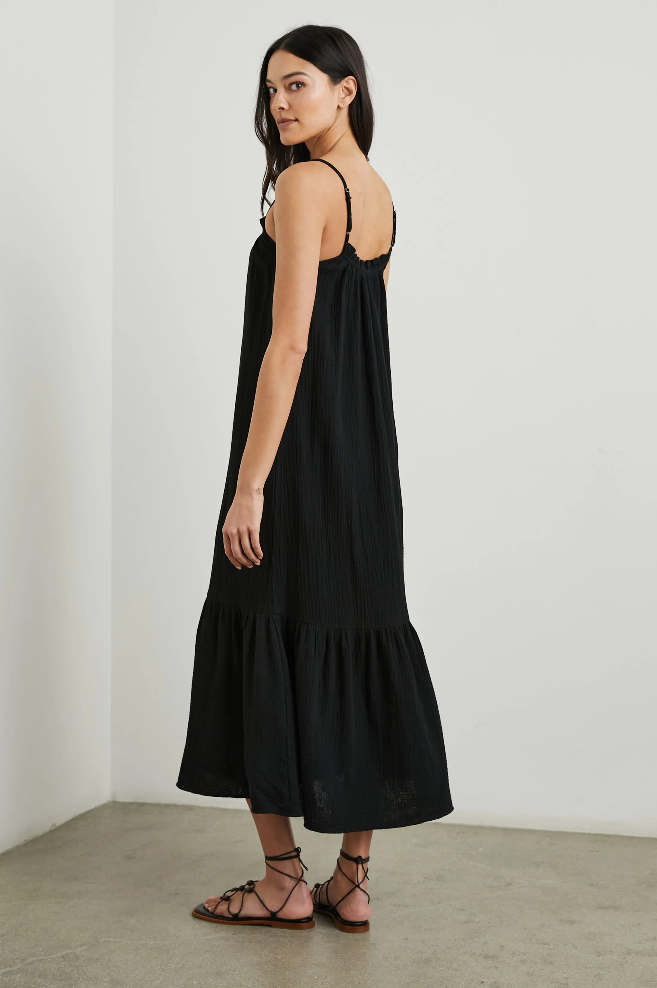 MARSEILLE DRESS - BLACK GAUZE Rails