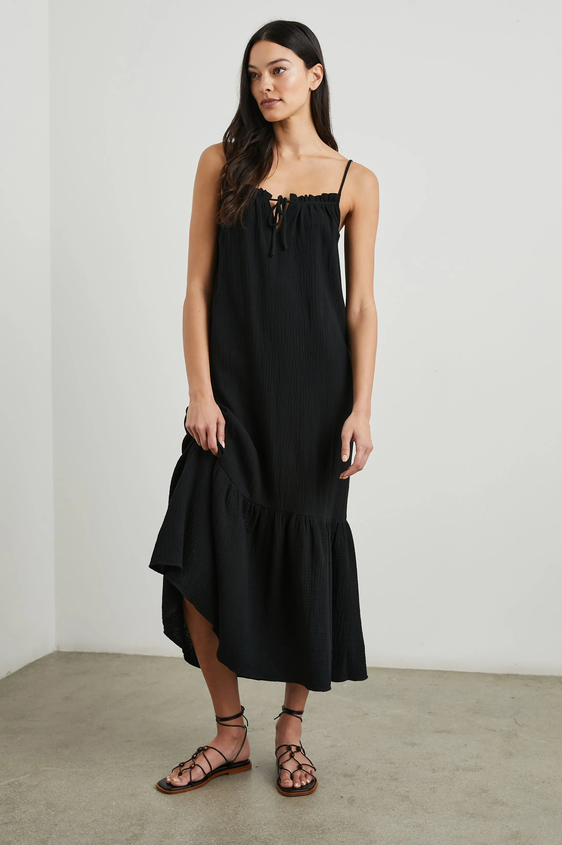 MARSEILLE DRESS - BLACK GAUZE Rails