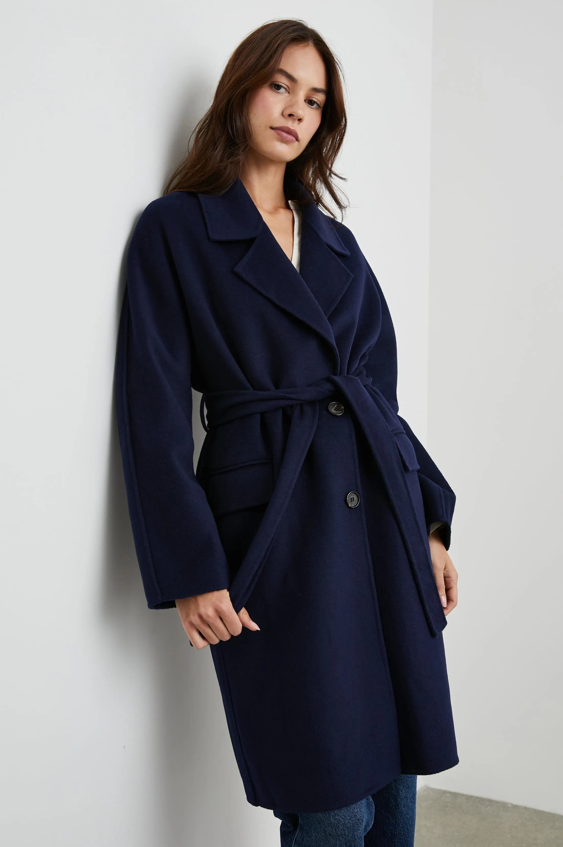 MARTA COAT - NAVY Rails