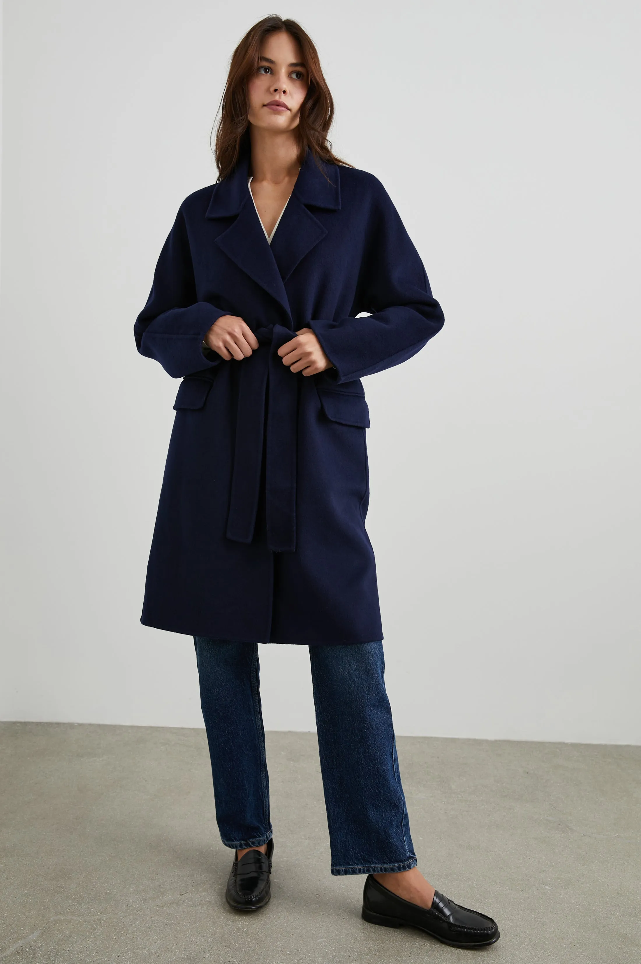MARTA COAT - NAVY Rails