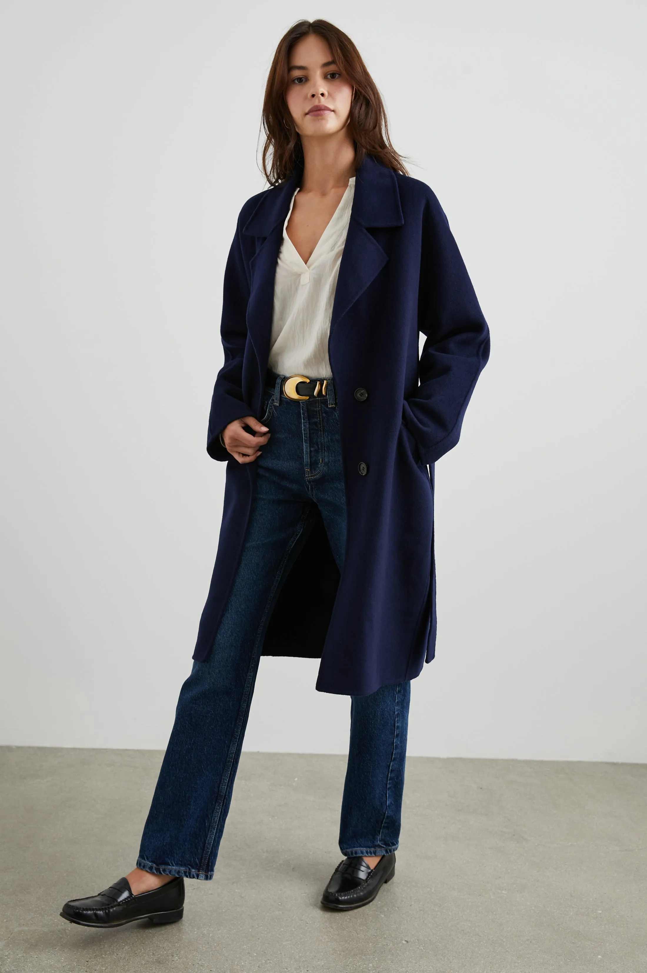 MARTA COAT - NAVY Rails