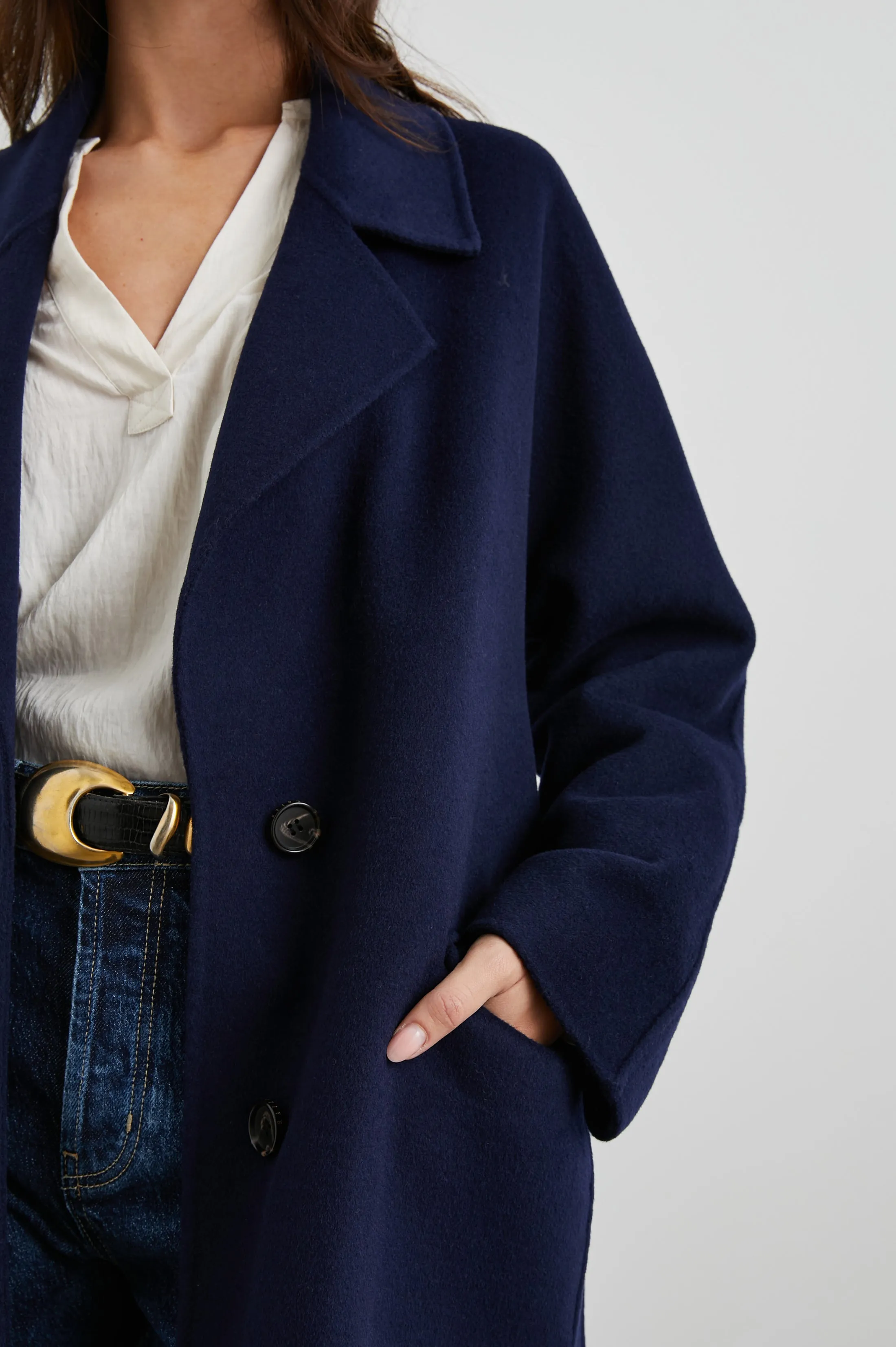 MARTA COAT - NAVY Rails