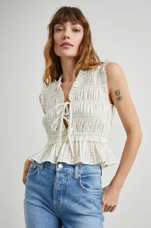 MARTINE TOP - IVORY SEERSUCKER Rails