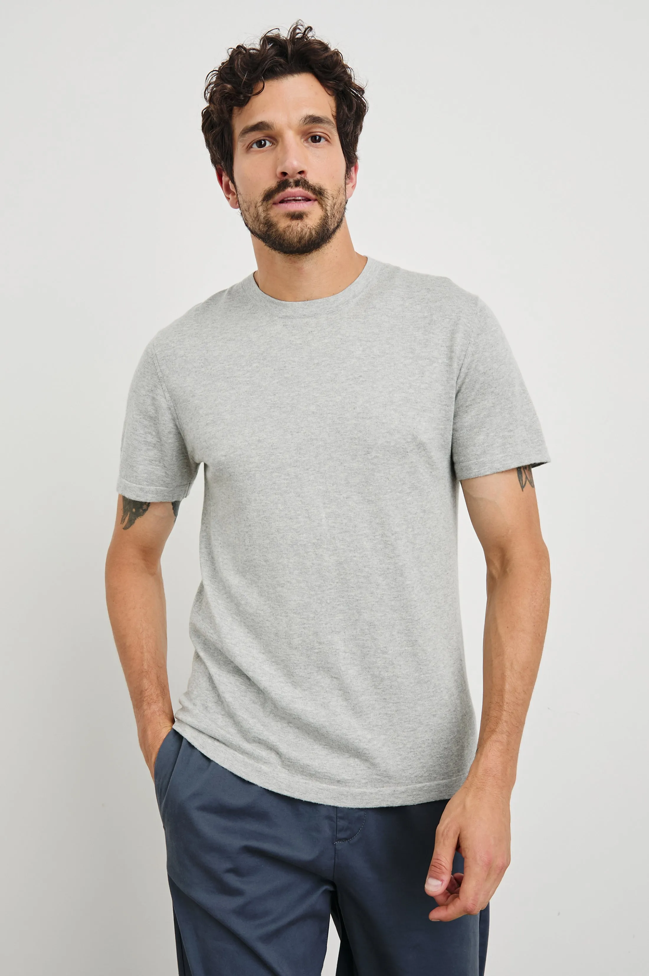 MASON COTTON CASHMERE T-SHIRT - HEATHER GREY Rails