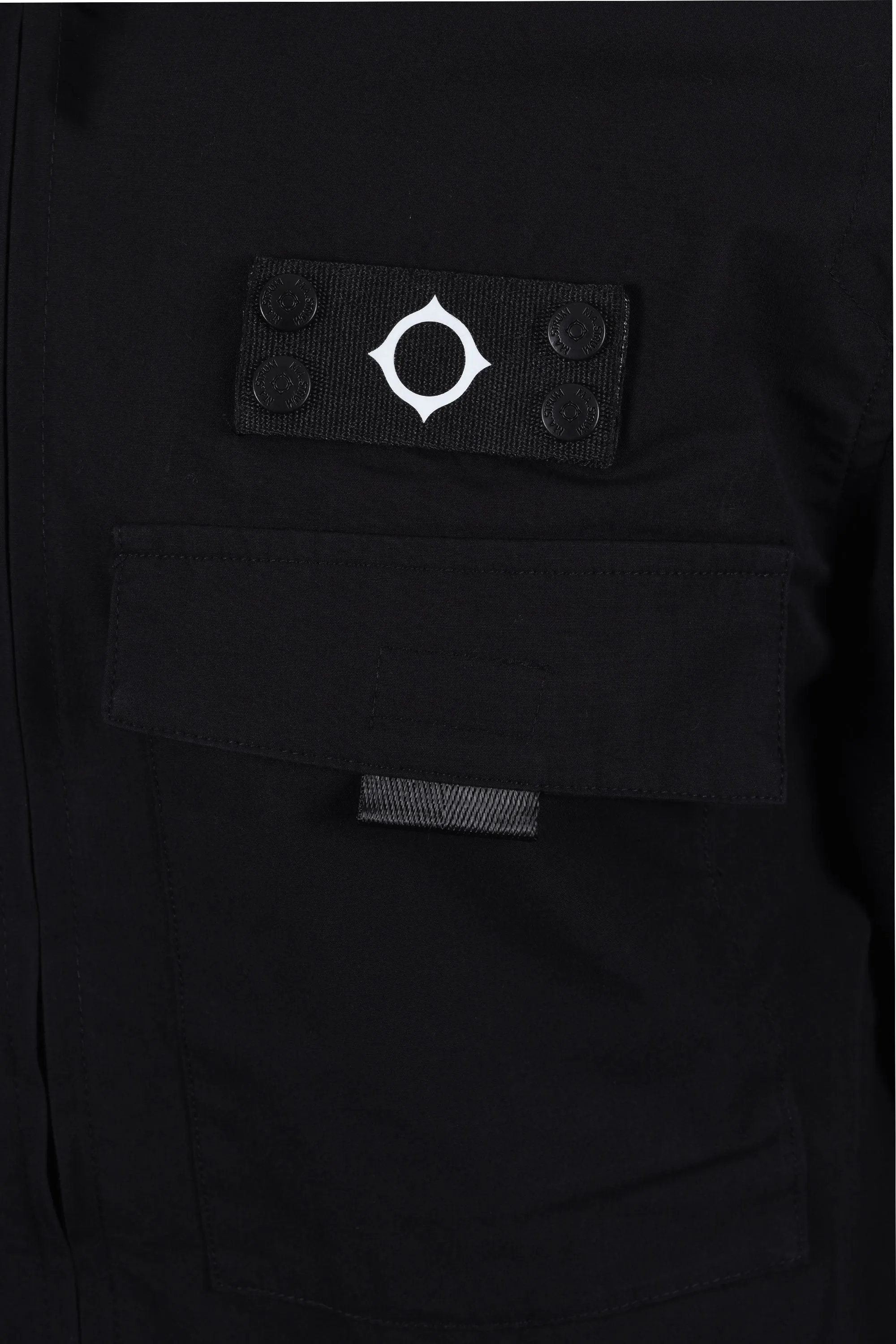 Ma.strum Mixed Media Funnel Shirt Jet Black