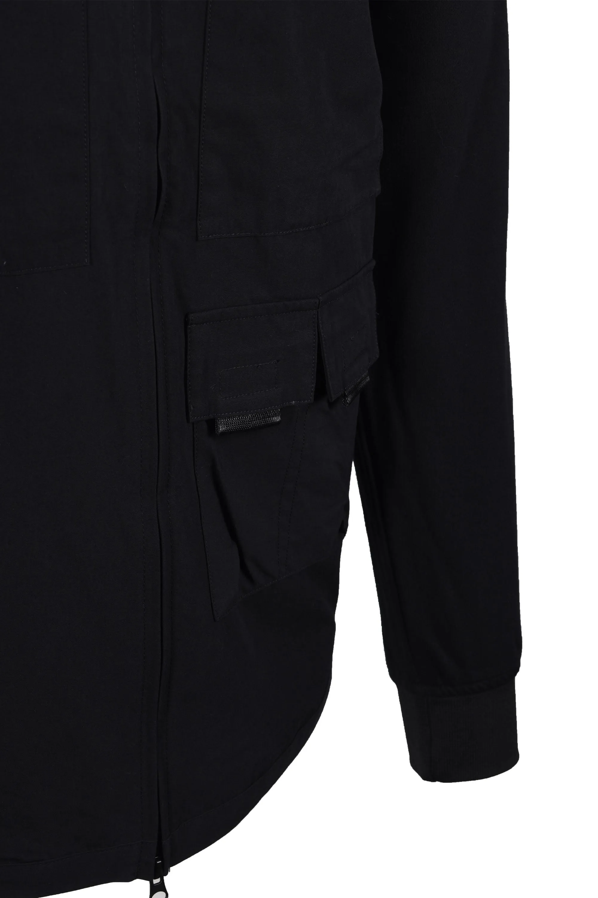 Ma.strum Mixed Media Funnel Shirt Jet Black