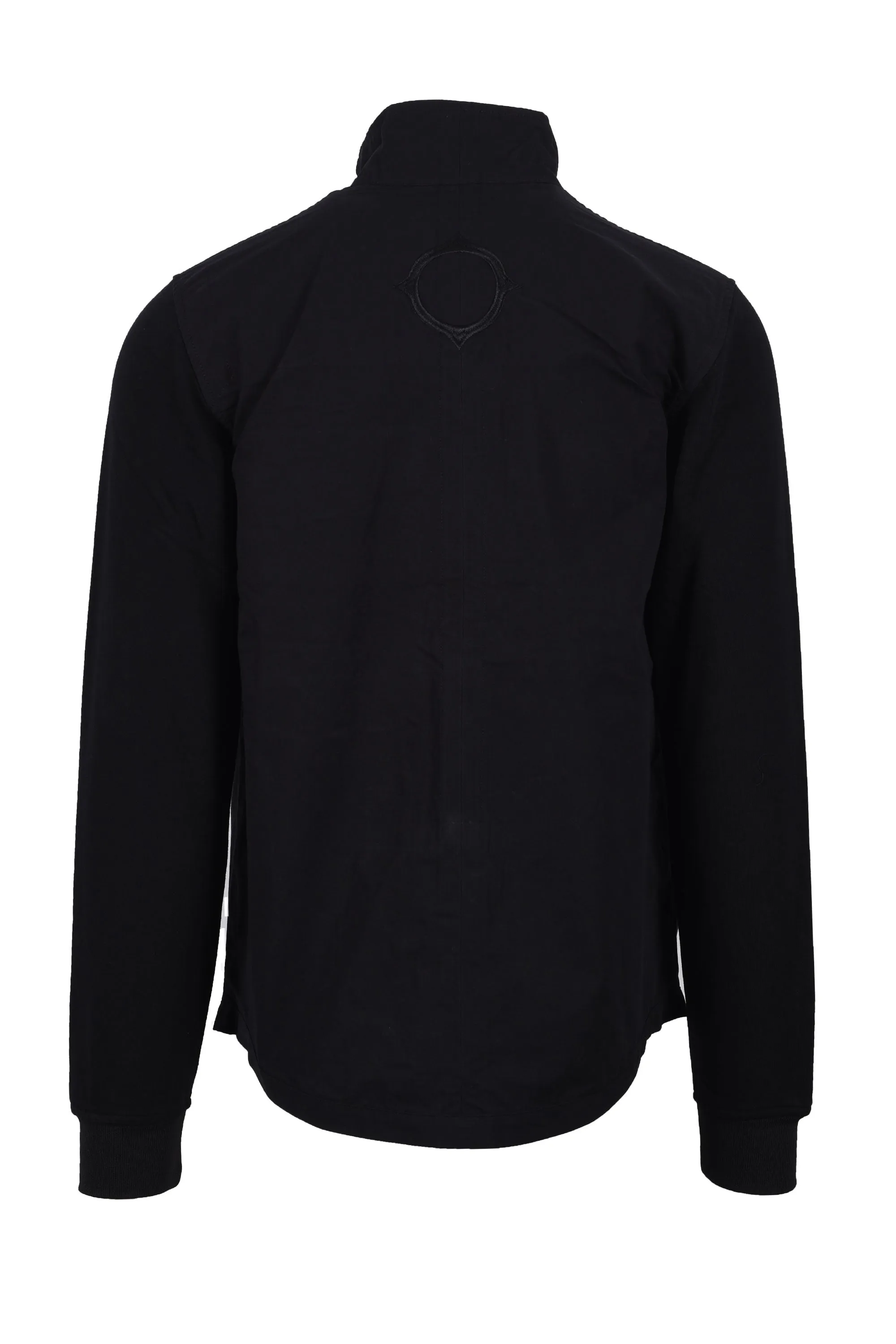 Ma.strum Mixed Media Funnel Shirt Jet Black