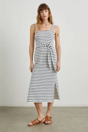 MEG DRESS - IVORY NAVY STRIPE Rails