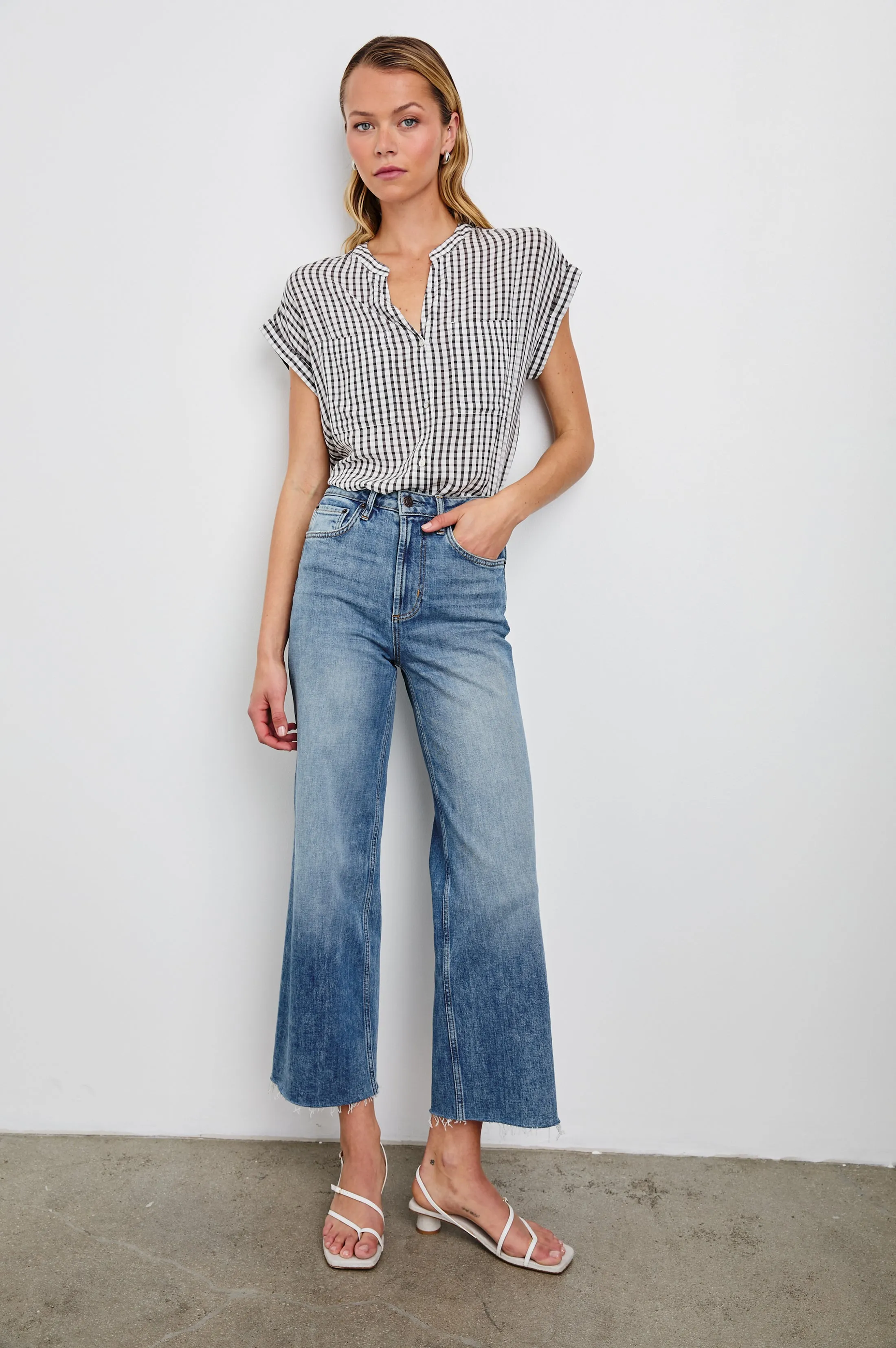 MEL TOP - BLACK GINGHAM Rails