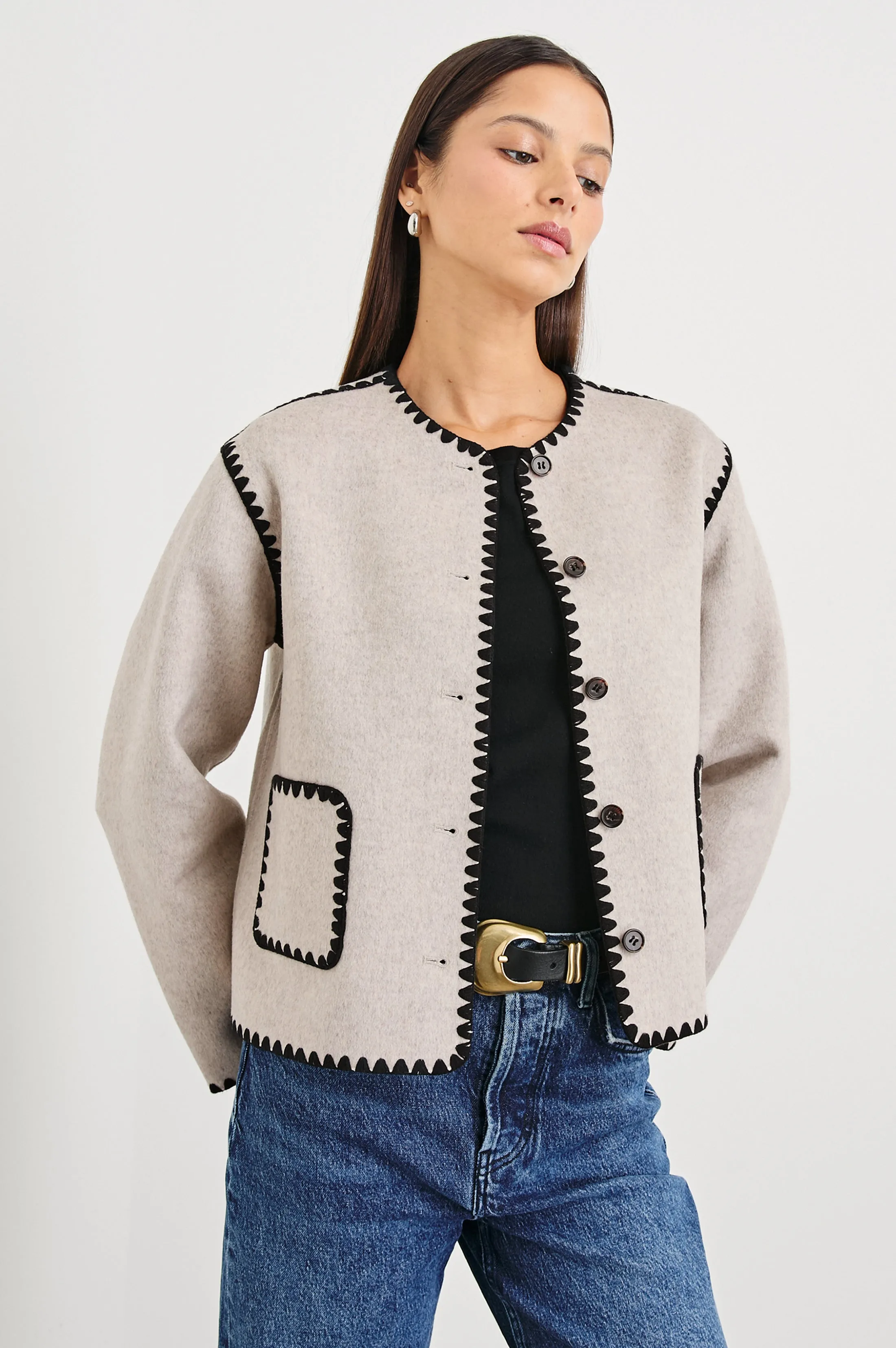 MELANIE JACKET - OATMEAL Rails