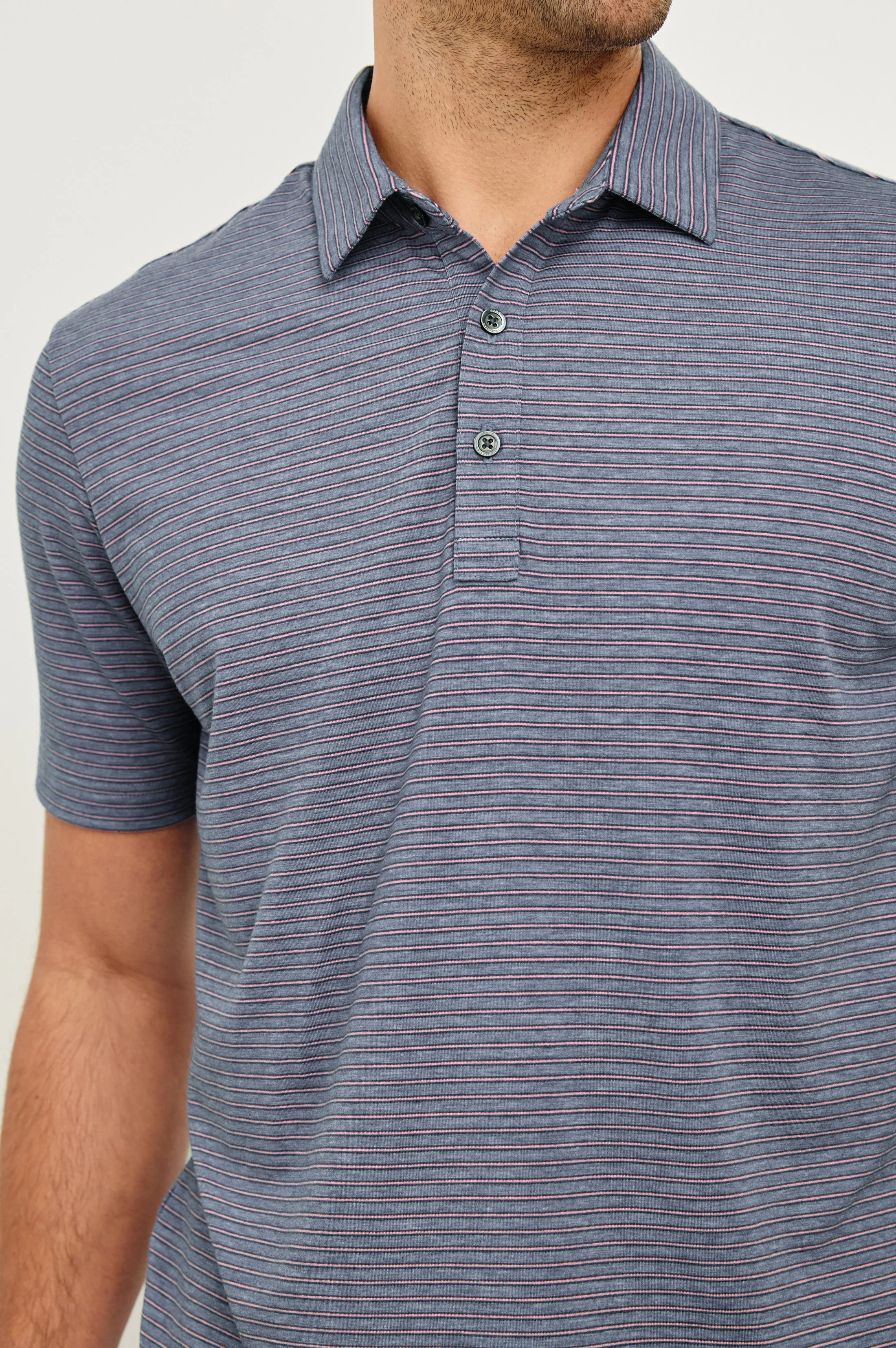 MERCED GOLF POLO SHIRT - COSMOS HIBISCUS STRIPE Rails