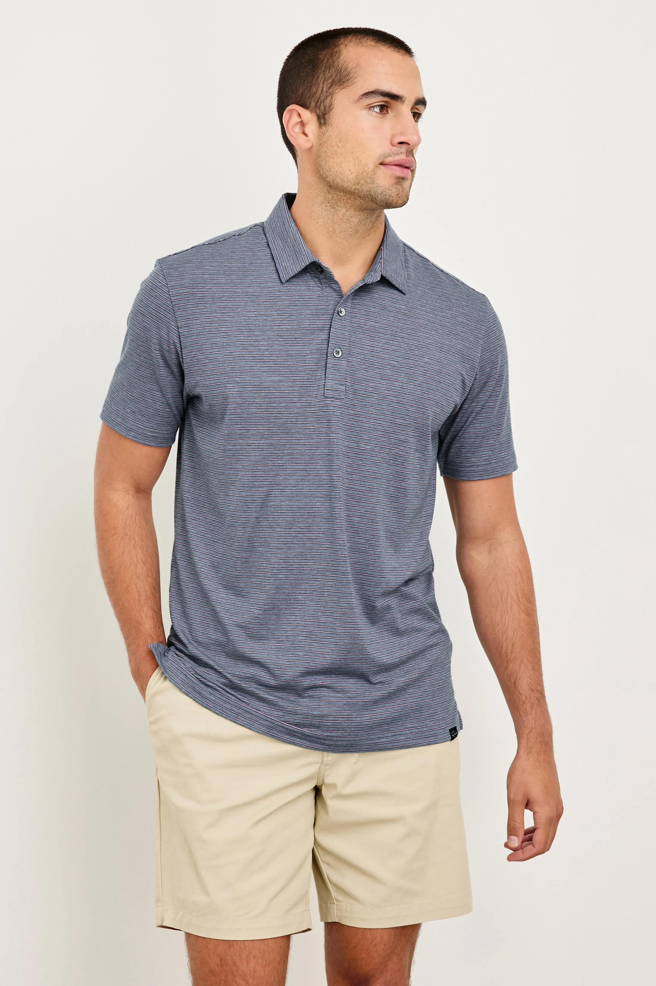 MERCED GOLF POLO SHIRT - COSMOS HIBISCUS STRIPE Rails