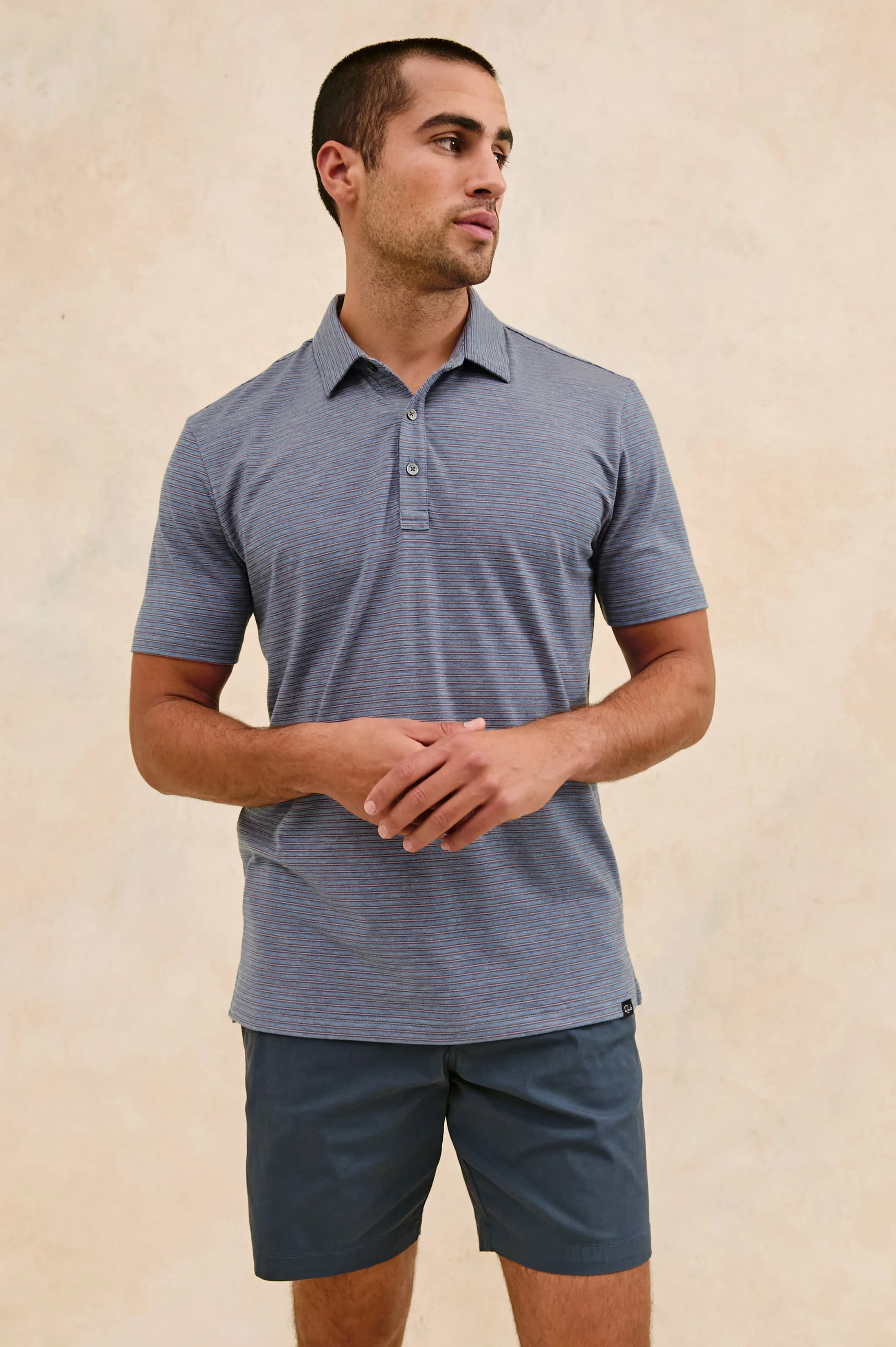 MERCED GOLF POLO SHIRT - COSMOS HIBISCUS STRIPE Rails