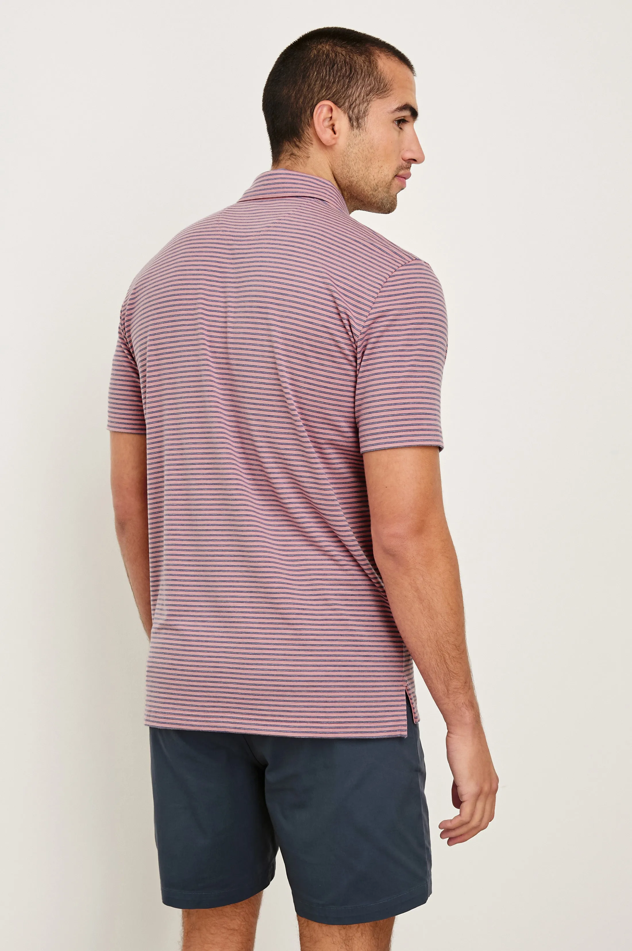 MERCED GOLF POLO SHIRT - HIBISCUS MIRAGE STRIPE Rails