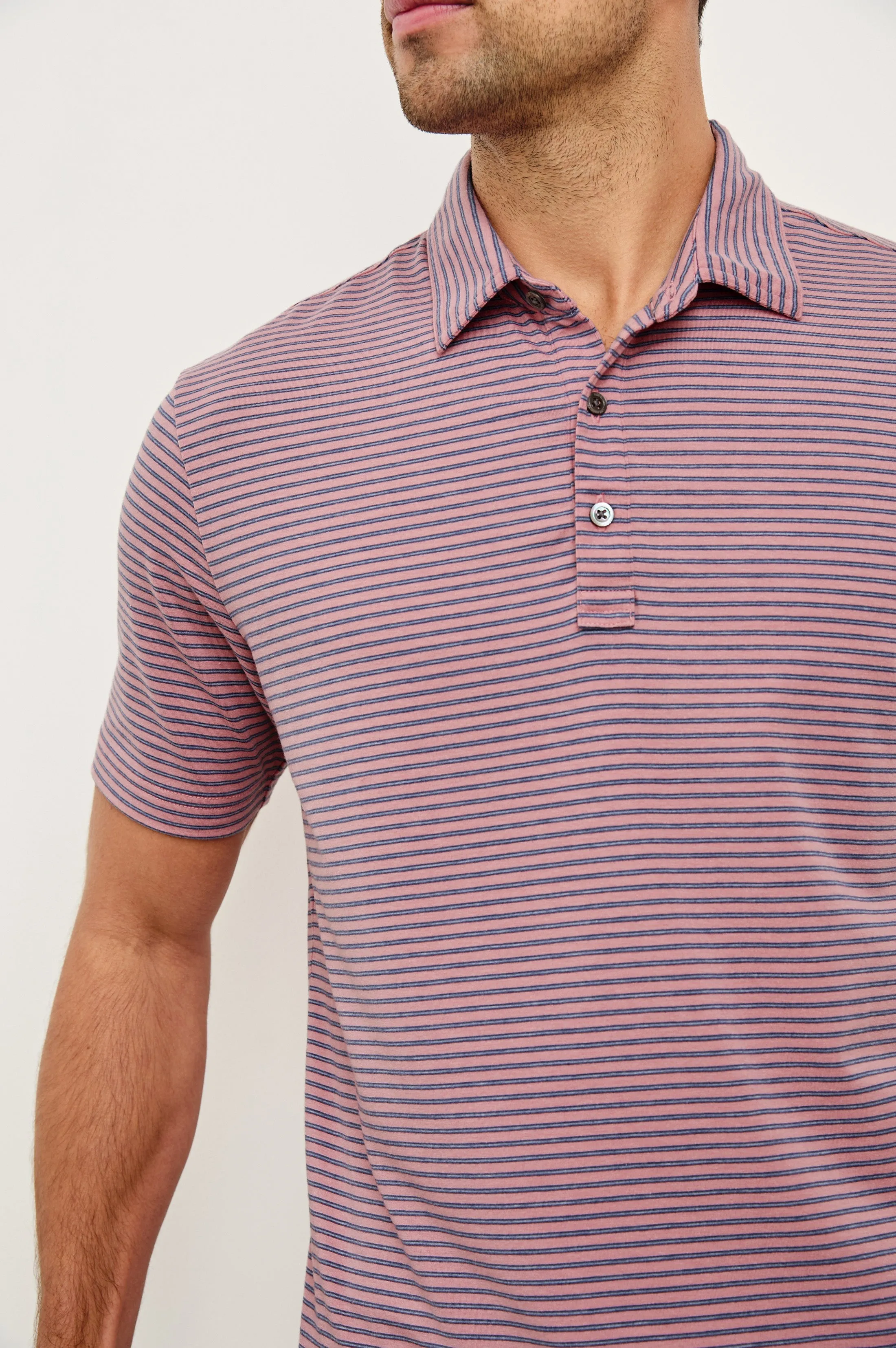 MERCED GOLF POLO SHIRT - HIBISCUS MIRAGE STRIPE Rails