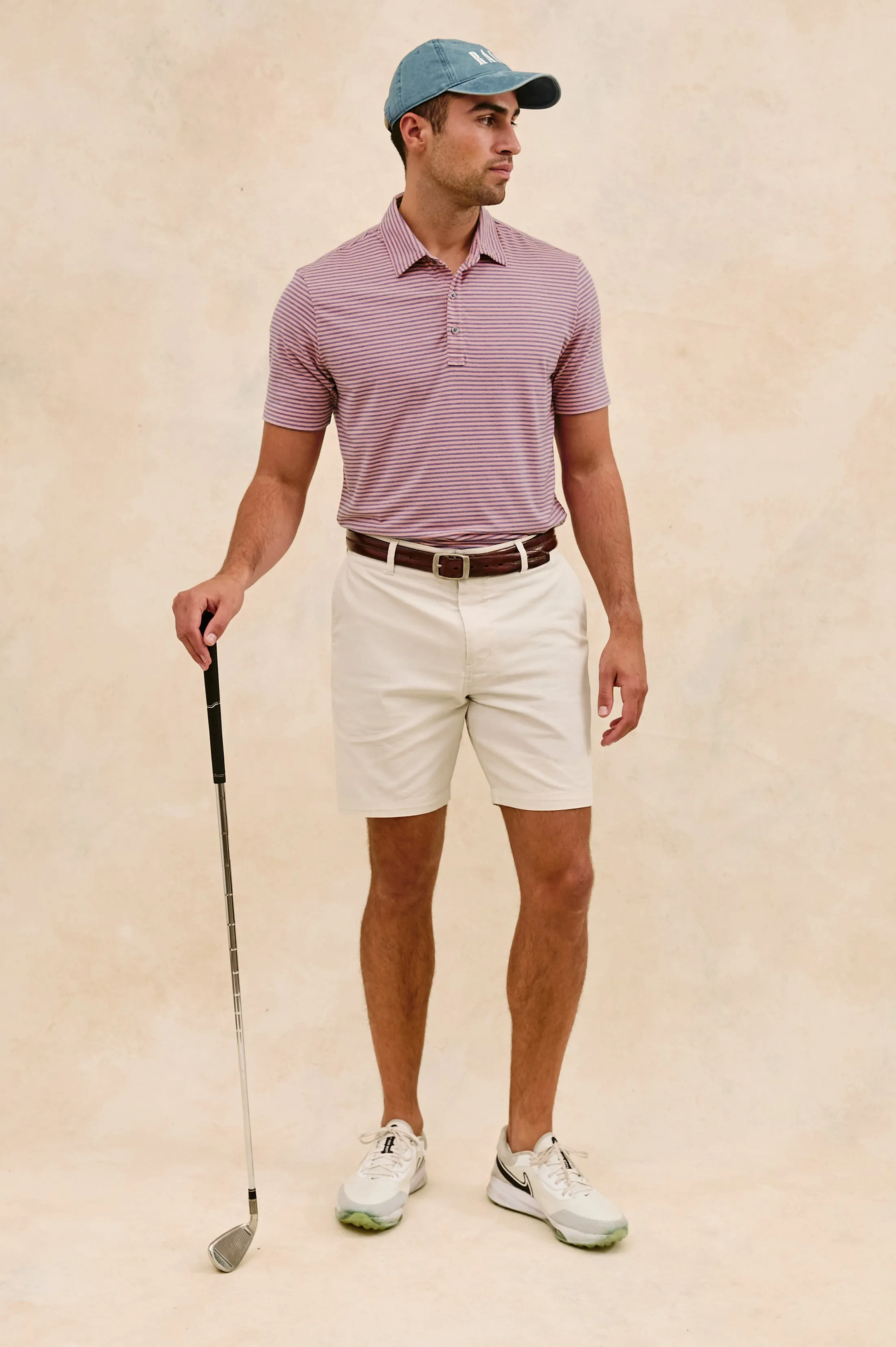 MERCED GOLF POLO SHIRT - HIBISCUS MIRAGE STRIPE Rails